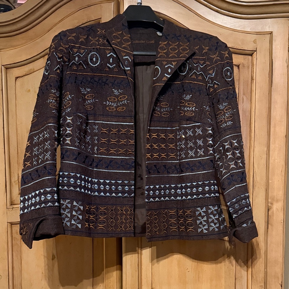 Coldwater Creek Geometric Brown Blazer